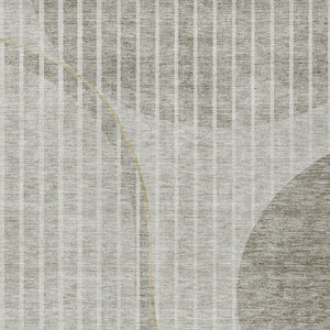 Homeroots 3' Stylish Brown Taupe And Ivory Striped Washable Area Rug For Indoor And Outdoor Spaces 10' X 14' Polyester 583087