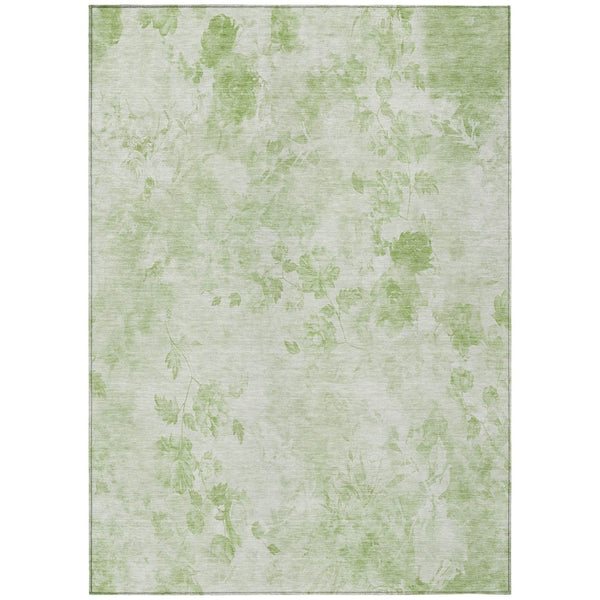 HomeRoots 9' Green and Ivory Floral Washable Area Rug - Durable, Elegant Design for Indoor and Outdoor Spaces 9' X 12' 583092