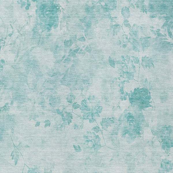 Homeroots 3' Green Floral Washable Area Rug For Indoor And Outdoor Spaces – Durable, Stylish, And Easy Care 5' X 8' Polyester 583095