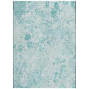 Homeroots 3' Green Floral Washable Area Rug For Indoor And Outdoor Spaces – Durable, Stylish, And Easy Care 8' X 10' Polyester 583097