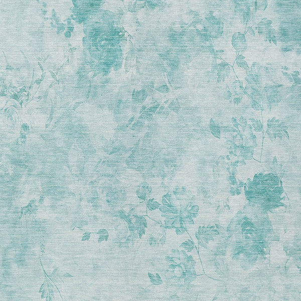 Homeroots 3' Green Floral Washable Area Rug For Indoor And Outdoor Spaces – Durable, Stylish, And Easy Care 8' X 10' Polyester 583097