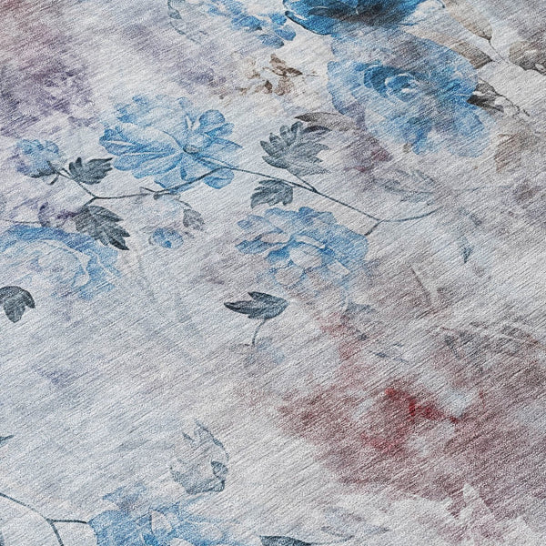 Homeroots 3' Green Floral Washable Area Rug For Indoor And Outdoor Spaces – Durable, Stylish, And Easy Care 5' X 8' Polyester 583101