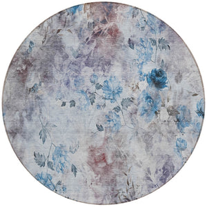 Homeroots 3' Green Floral Washable Area Rug For Indoor And Outdoor Spaces – Durable, Stylish, And Easy Care 8' Round Polyester 583102