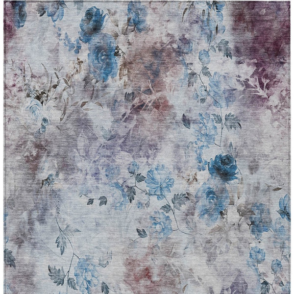 Homeroots 3' Green Floral Washable Area Rug For Indoor And Outdoor Spaces – Durable, Stylish, And Easy Care 8' X 10' Polyester 583103