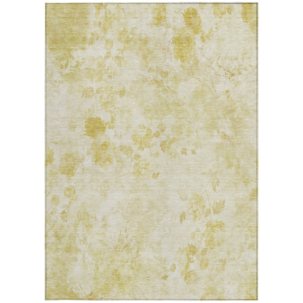 Homeroots 3' Green Floral Washable Area Rug For Indoor And Outdoor Spaces – Durable, Stylish, And Easy Care 3' X 5' Polyester 583106