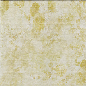 Homeroots 3' Green Floral Washable Area Rug For Indoor And Outdoor Spaces – Durable, Stylish, And Easy Care 3' X 5' Polyester 583106