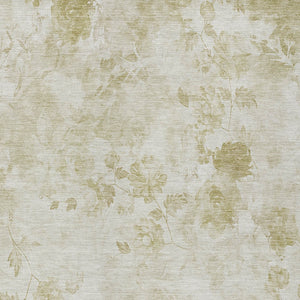 Homeroots 3' Green Floral Washable Area Rug For Indoor And Outdoor Spaces – Durable, Stylish, And Easy Care 3' X 5' Polyester 583112