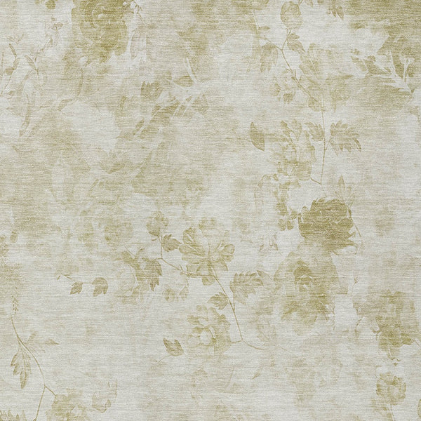 Homeroots 3' Green Floral Washable Area Rug For Indoor And Outdoor Spaces – Durable, Stylish, And Easy Care 3' X 5' Polyester 583112