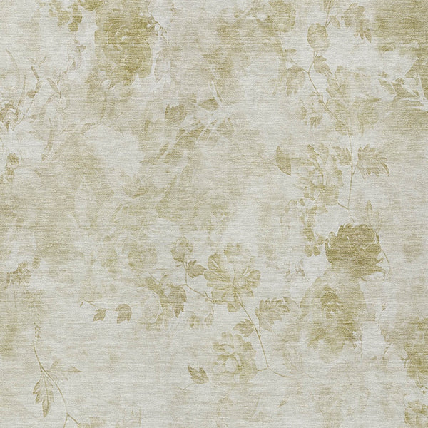 Homeroots 3' Green Floral Washable Area Rug For Indoor And Outdoor Spaces – Durable, Stylish, And Easy Care 8' X 10' Polyester 583115