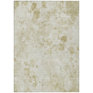 HomeRoots 9' Durable Floral Washable Area Rug in Khaki Beige and Tan for Indoor and Outdoor Spaces 9' X 12' 583116