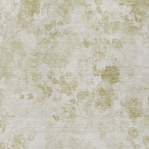 Homeroots 3' Green Floral Washable Area Rug For Indoor And Outdoor Spaces – Durable, Stylish, And Easy Care 9' X 12' Polyester 583116