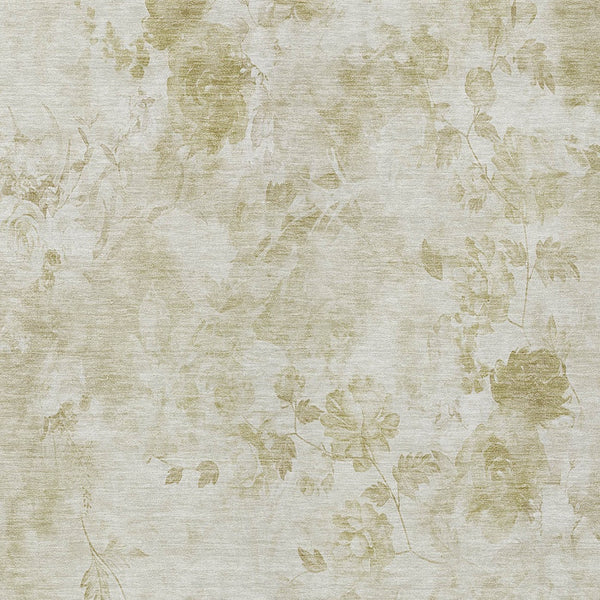 Homeroots 3' Green Floral Washable Area Rug For Indoor And Outdoor Spaces – Durable, Stylish, And Easy Care 10' X 14' Polyester 583117