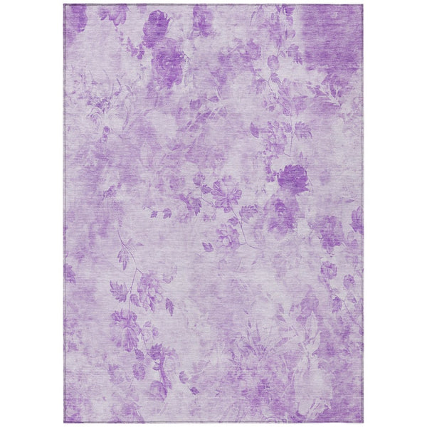 HomeRoots 5' Soothing Lavender and Purple Floral Area Rug - Washable, Durable, Ideal for Indoor/Outdoor Use 5' X 8' 583119