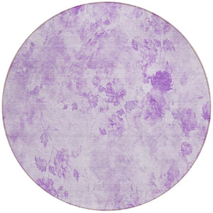 Homeroots 3' Green Floral Washable Area Rug For Indoor And Outdoor Spaces – Durable, Stylish, And Easy Care 8' Round Polyester 583120