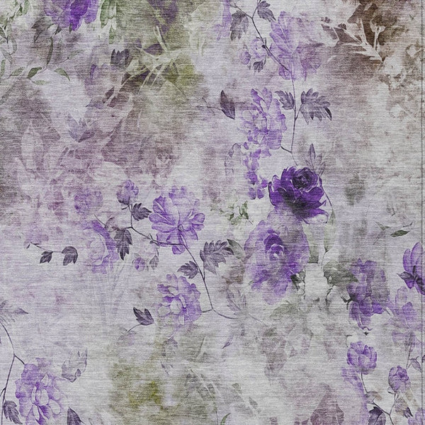 Homeroots 3' Green Floral Washable Area Rug For Indoor And Outdoor Spaces – Durable, Stylish, And Easy Care 8' X 10' Polyester 583127