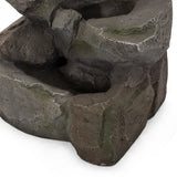 Christopher Knight Home® - Noble House - Candler Outdoor 4 Tier Rock Fountain, Stone Gray