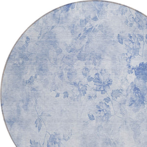 Homeroots 3' Green Floral Washable Area Rug For Indoor And Outdoor Spaces – Durable, Stylish, And Easy Care 8' Round Polyester 583132