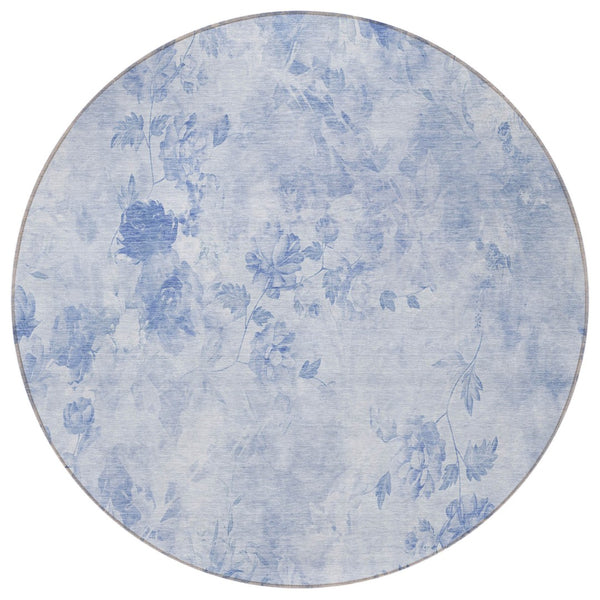 Homeroots 3' Green Floral Washable Area Rug For Indoor And Outdoor Spaces – Durable, Stylish, And Easy Care 8' Round Polyester 583132