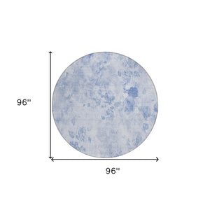 Homeroots 3' Green Floral Washable Area Rug For Indoor And Outdoor Spaces – Durable, Stylish, And Easy Care 8' Round Polyester 583132