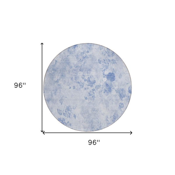 Homeroots 3' Green Floral Washable Area Rug For Indoor And Outdoor Spaces – Durable, Stylish, And Easy Care 8' Round Polyester 583132