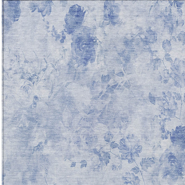 Homeroots 3' Green Floral Washable Area Rug For Indoor And Outdoor Spaces – Durable, Stylish, And Easy Care 9' X 12' Polyester 583134