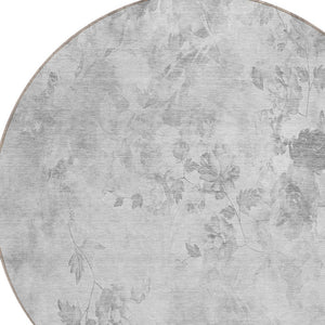 Homeroots 3' Green Floral Washable Area Rug For Indoor And Outdoor Spaces – Durable, Stylish, And Easy Care 8' Round Polyester 583138