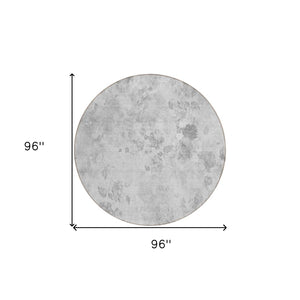 Homeroots 3' Green Floral Washable Area Rug For Indoor And Outdoor Spaces – Durable, Stylish, And Easy Care 8' Round Polyester 583138