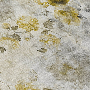 Homeroots 3' Green Floral Washable Area Rug For Indoor And Outdoor Spaces – Durable, Stylish, And Easy Care 8' Round Polyester 583150