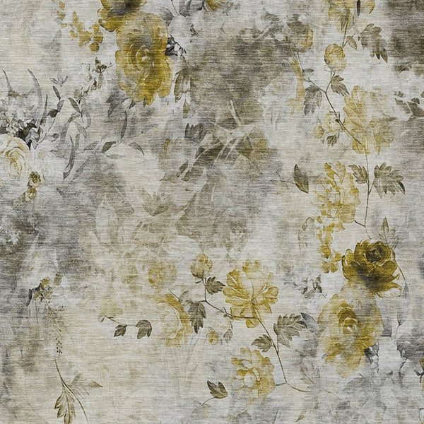 Homeroots 3' Green Floral Washable Area Rug For Indoor And Outdoor Spaces – Durable, Stylish, And Easy Care 9' X 12' Polyester 583152