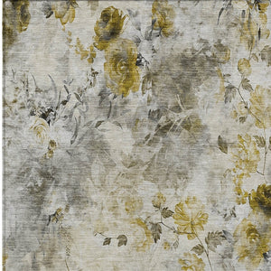 Homeroots 3' Green Floral Washable Area Rug For Indoor And Outdoor Spaces – Durable, Stylish, And Easy Care 10' X 14' Polyester 583153