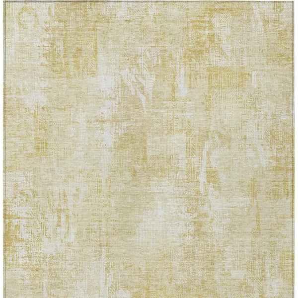 Homeroots 3' Beige Tan And Ivory Abstract Washable Indoor Outdoor Area Rug For Stylish Living Spaces 3' X 5' Polyester 583154