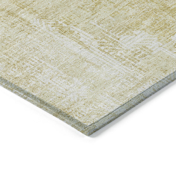 Homeroots 3' Beige Tan And Ivory Abstract Washable Indoor Outdoor Area Rug For Stylish Living Spaces 3' X 5' Polyester 583154
