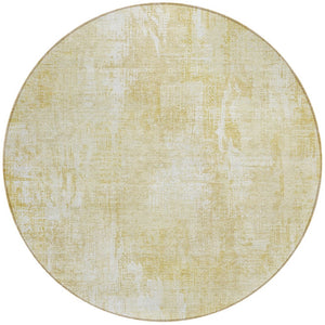 Homeroots 3' Beige Tan And Ivory Abstract Washable Indoor Outdoor Area Rug For Stylish Living Spaces 8' Round Polyester 583156