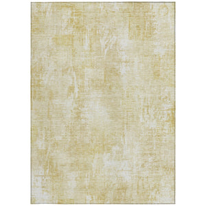 Homeroots 3' Beige Tan And Ivory Abstract Washable Indoor Outdoor Area Rug For Stylish Living Spaces 8' X 10' Polyester 583157