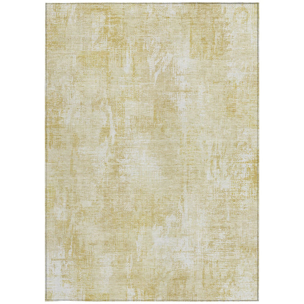 Homeroots 3' Beige Tan And Ivory Abstract Washable Indoor Outdoor Area Rug For Stylish Living Spaces 9' X 12' Polyester 583158