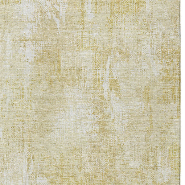 Homeroots 3' Beige Tan And Ivory Abstract Washable Indoor Outdoor Area Rug For Stylish Living Spaces 10' X 14' Polyester 583159