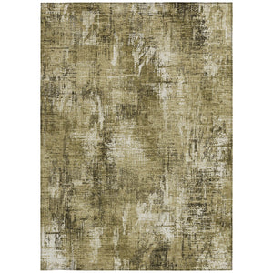 Homeroots 3' Beige Tan And Ivory Abstract Washable Indoor Outdoor Area Rug For Stylish Living Spaces 9' X 12' Polyester 583164
