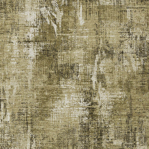 Homeroots 3' Beige Tan And Ivory Abstract Washable Indoor Outdoor Area Rug For Stylish Living Spaces 9' X 12' Polyester 583164
