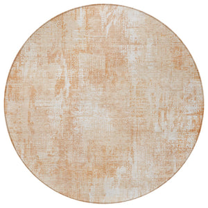 Homeroots 3' Beige Tan And Ivory Abstract Washable Indoor Outdoor Area Rug For Stylish Living Spaces 8' Round Polyester 583168