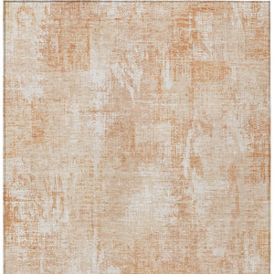 Homeroots 3' Beige Tan And Ivory Abstract Washable Indoor Outdoor Area Rug For Stylish Living Spaces 8' X 10' Polyester 583169