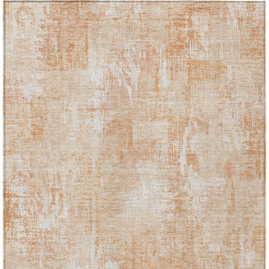 Homeroots 3' Beige Tan And Ivory Abstract Washable Indoor Outdoor Area Rug For Stylish Living Spaces 9' X 12' Polyester 583170