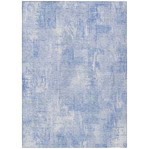 HomeRoots 9' Stylish Abstract Washable Area Rug in Serene Sky Blue and Denim Blue for Indoor or Outdoor Use 9' X 12' 583176