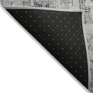 Homeroots 3' Beige Tan And Ivory Abstract Washable Indoor Outdoor Area Rug For Stylish Living Spaces 8' Round Polyester 583180