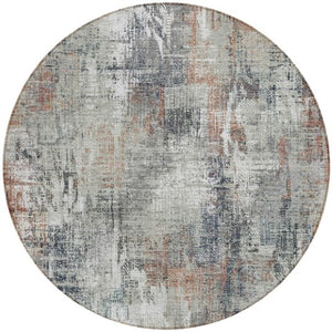 Homeroots 3' Beige Tan And Ivory Abstract Washable Indoor Outdoor Area Rug For Stylish Living Spaces 8' Round Polyester 583180