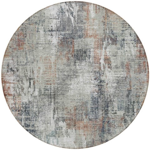 Homeroots 3' Beige Tan And Ivory Abstract Washable Indoor Outdoor Area Rug For Stylish Living Spaces 8' Round Polyester 583180