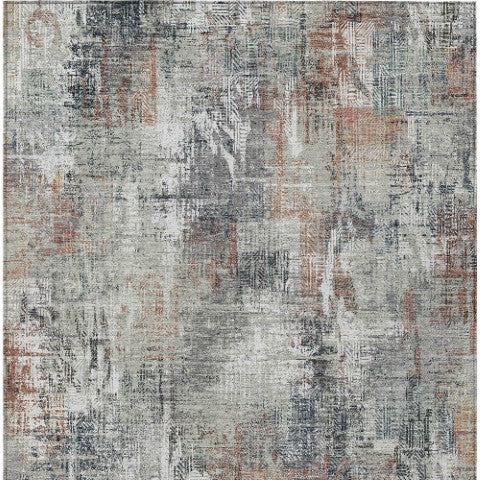 Homeroots 3' Beige Tan And Ivory Abstract Washable Indoor Outdoor Area Rug For Stylish Living Spaces 8' X 10' Polyester 583181