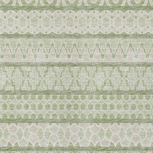 Homeroots 3' Artichoke Green Quatrefoil Washable Area Rug – Elegant Indoor Outdoor Design For Any Space 3' X 5' Polyester 583192