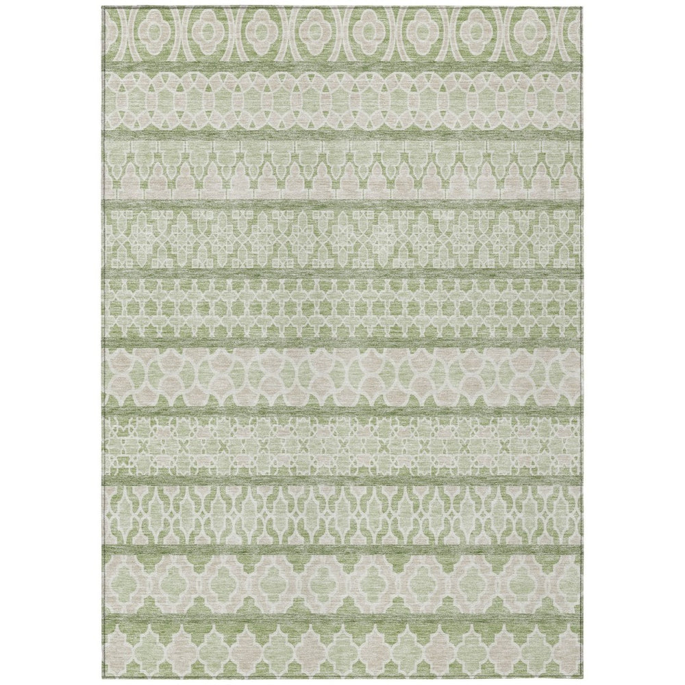 HomeRoots 9' Elegant Artichoke Green Quatrefoil Indoor Outdoor Area Rug – Durable, Washable, Versatile Design 9' X 12' 583196