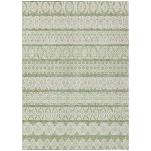 HomeRoots 9' Elegant Artichoke Green Quatrefoil Indoor Outdoor Area Rug – Durable, Washable, Versatile Design 9' X 12' 583196