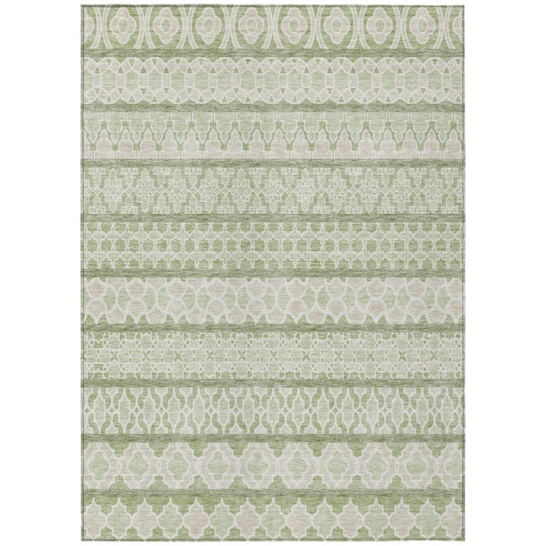 HomeRoots 9' Elegant Artichoke Green Quatrefoil Indoor Outdoor Area Rug – Durable, Washable, Versatile Design 9' X 12' 583196